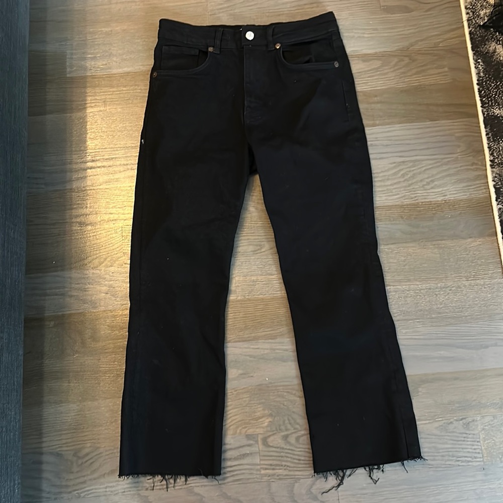 Zara size 8 straight crop black jeans